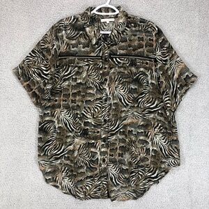 Claudia Richard Women Zebra Print Casual Blouse Size 2X Flowy Sheer Plus Size